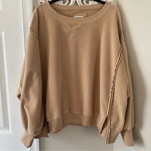 American Eagle This Seriously Feels Huggable Teddy Oversized Sweatshirt Sz L